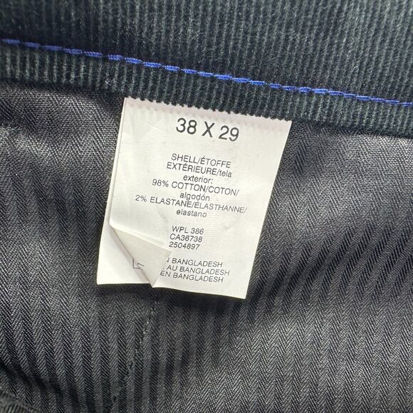 Kenneth Cole Mens Slim Fit Stretch Corduroy Pants Black 38x29 - Picture 3 of 3